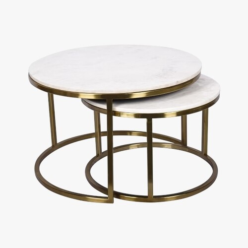 YY-680G COFFEE TABLE, GOLD FRAME